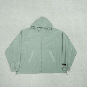 Fear of God Light Grey Green Hooded Windbreaker